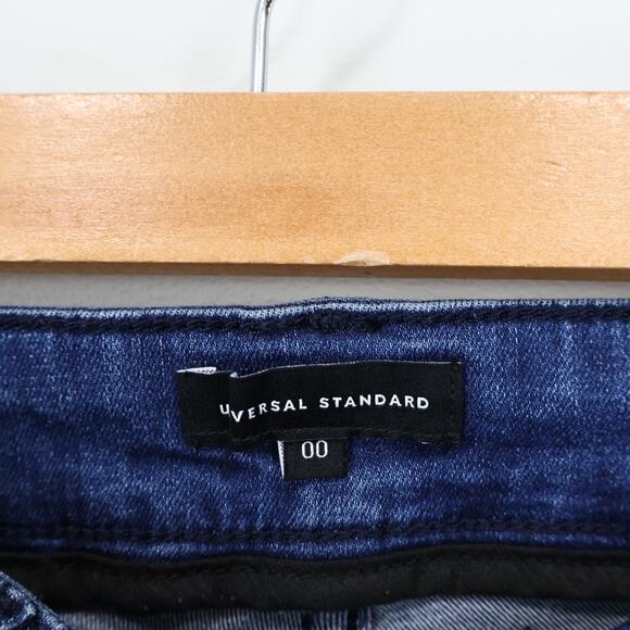 Universal Standard Mira Side Stripe Cropped Jeans Dark Indigo Blue Size 00 NWOT - Picture 3 of 7